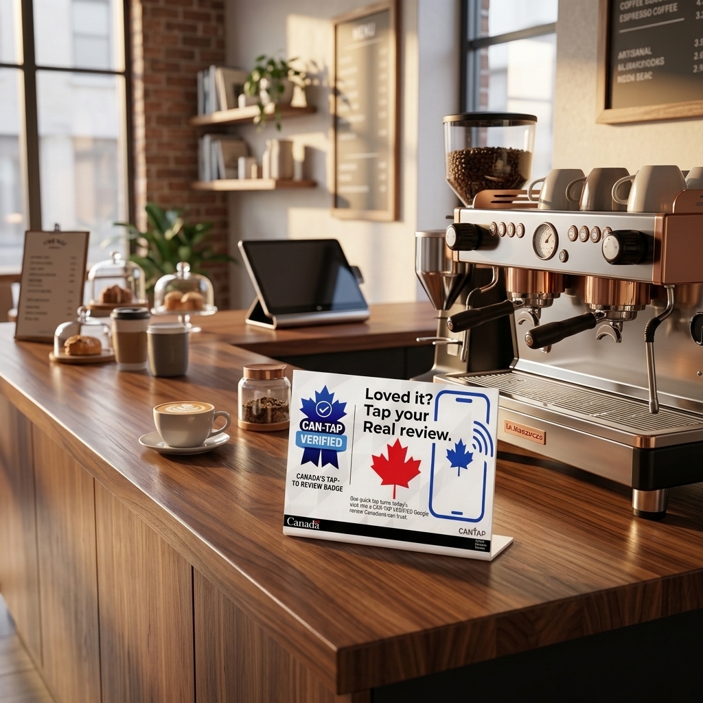 CAN-TAP Verified stand in an artisan cafe