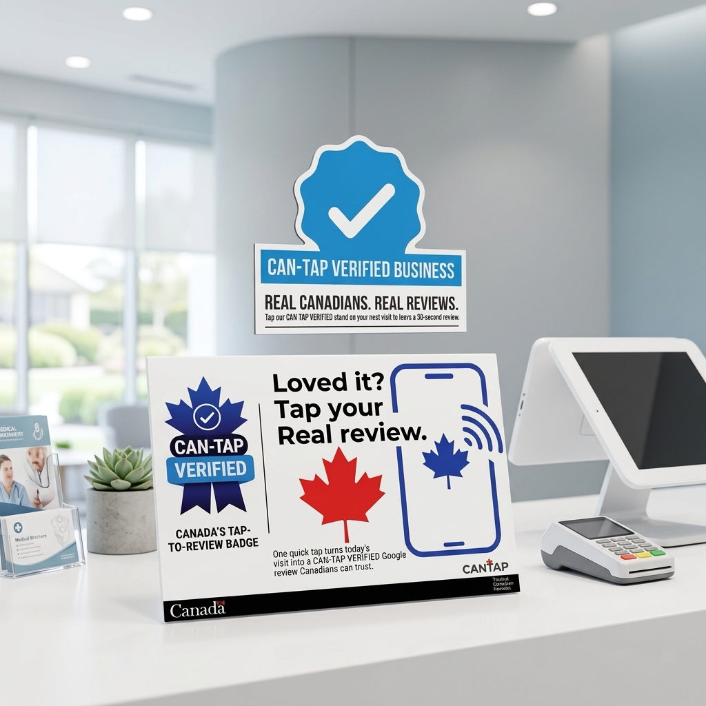 CAN-TAP Verified stand in a medical clinic
